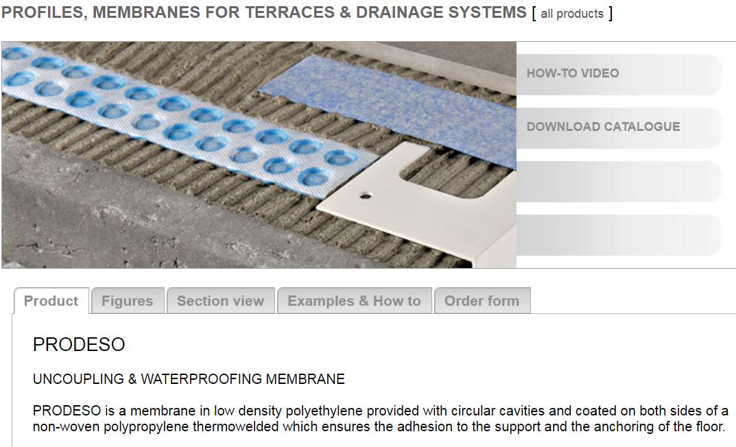 PRODESO membrane (uncoupling & waterproofing membrane)